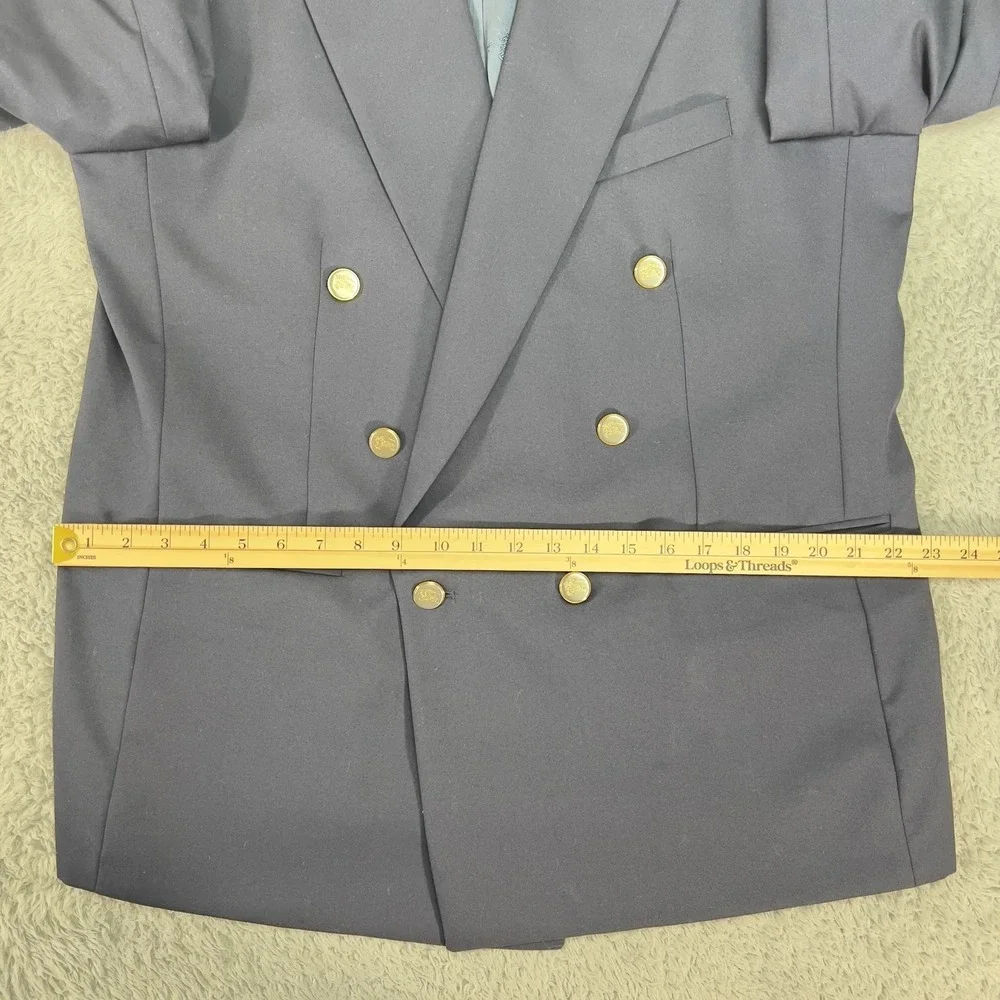 Vintage Burberrys Blazer Mens 46 Blue Wool Double Breasted Gold Button Made USA
